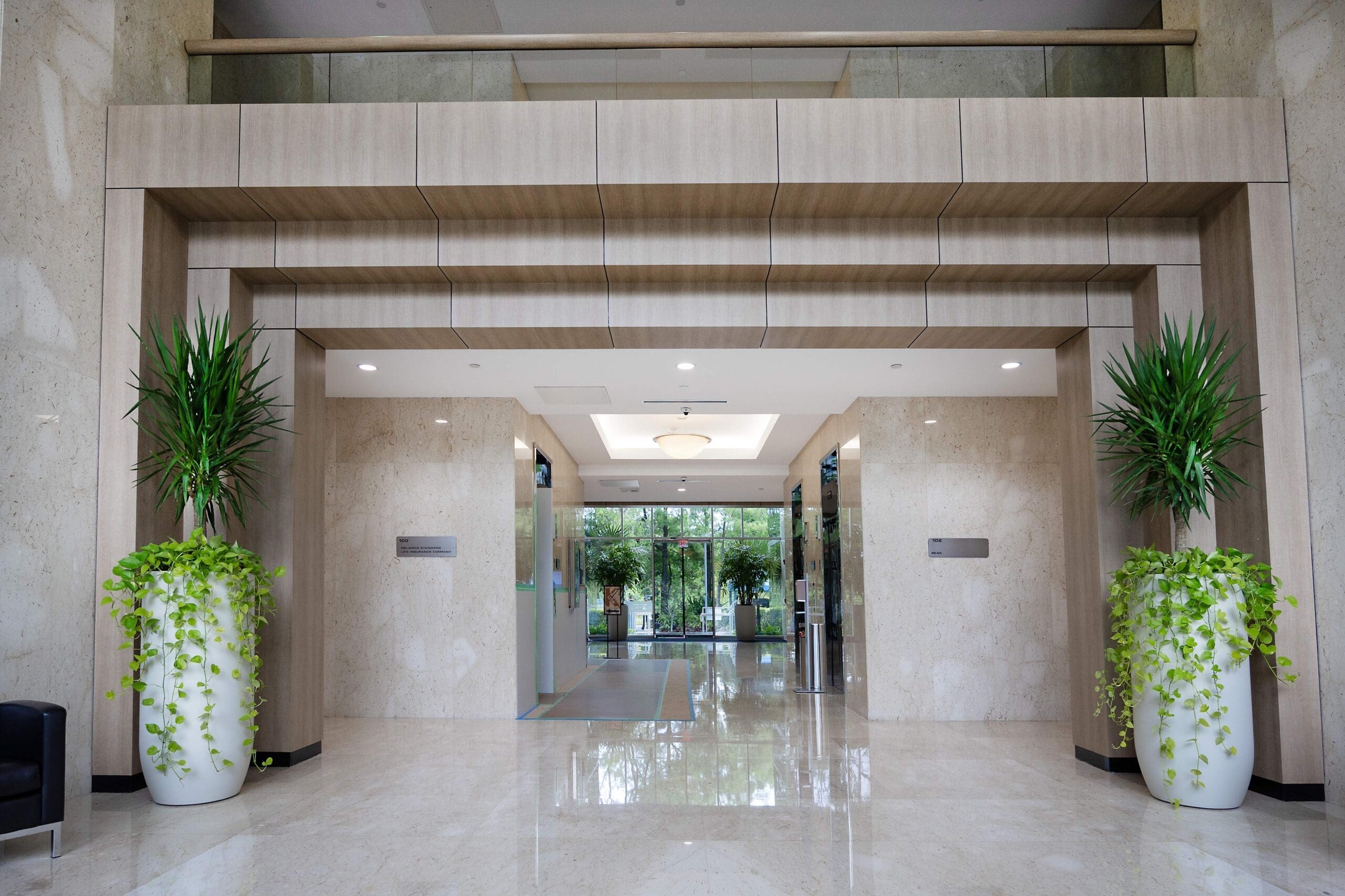 Architectural wall feature in Florida office project